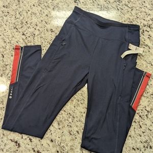 NWT T By Talbot's Navy and Pink Athletic Leggings UPF50+ Size Small